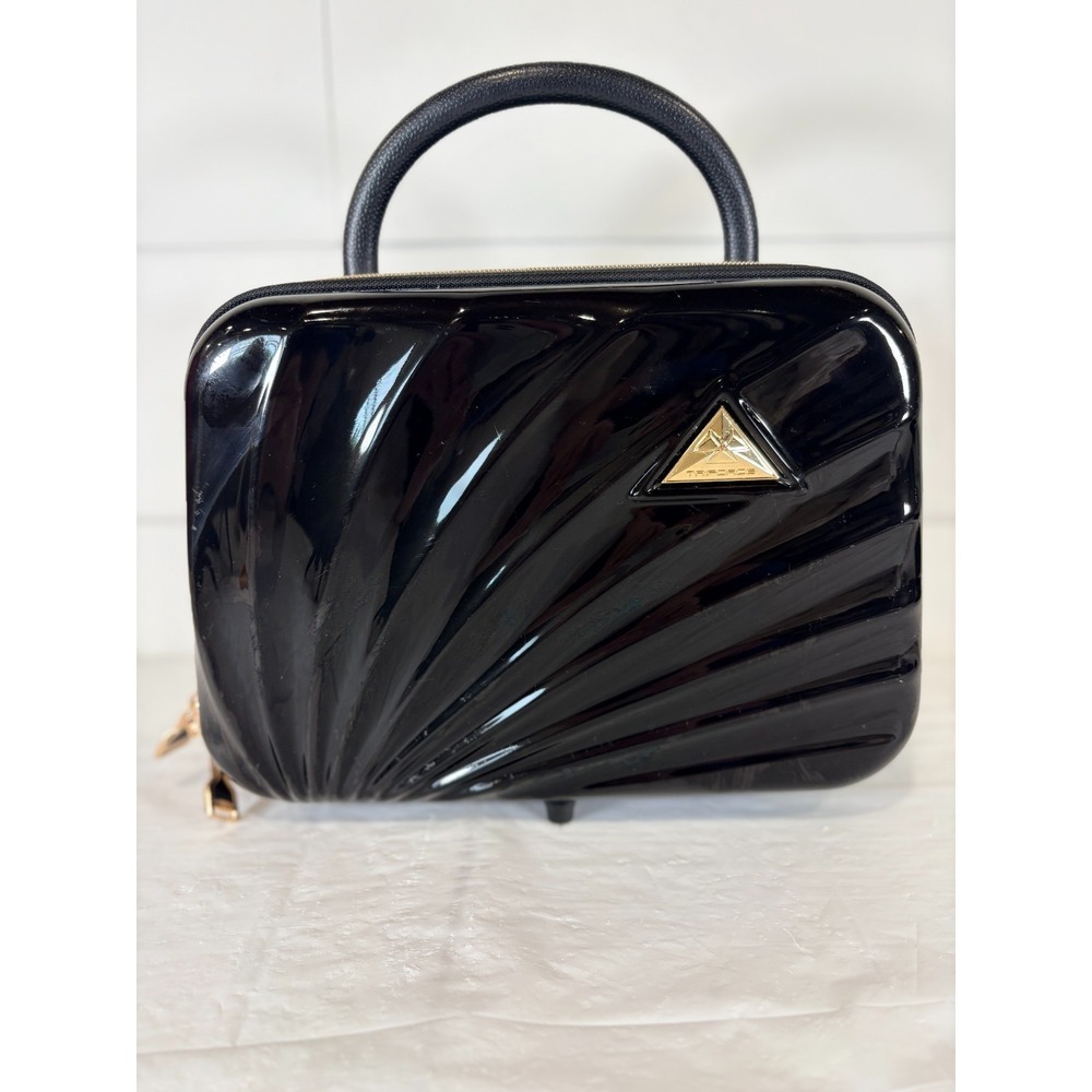 Triforce Elite Travelware Hardside Beauty Zipper Black Case‎ Luggage Makeup Bag